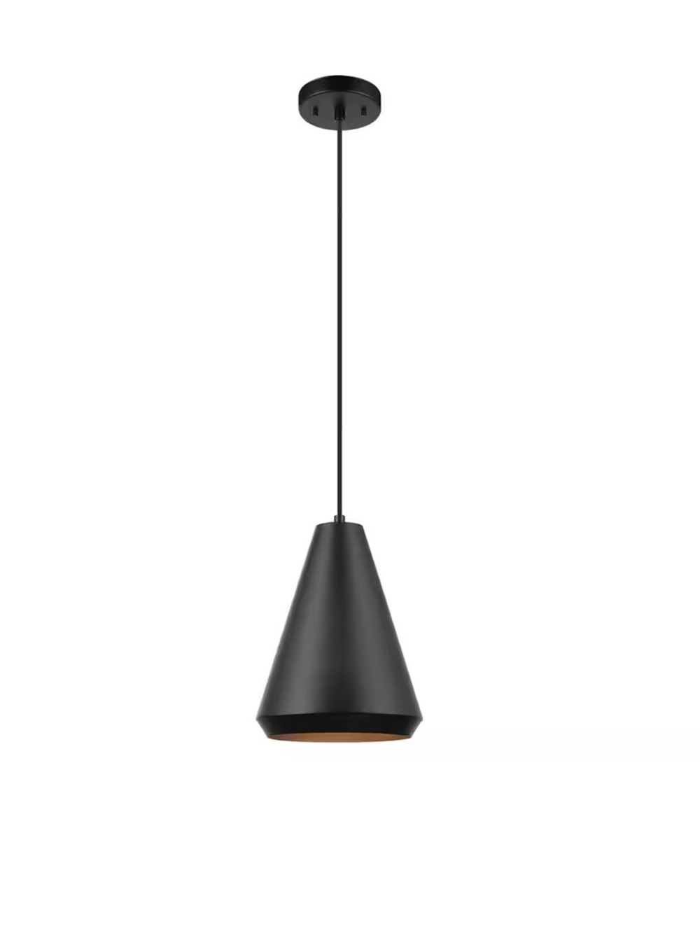 Globe Harvey Pendant Ceiling Light Matte Black Hardwired Wall Switch 8.7in